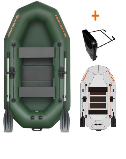 Čln Kolibri K-250 T profi, lamelová podlaha + držiak motora